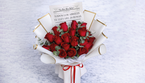 Ramo 20 Rosas Abril Edición Periódico