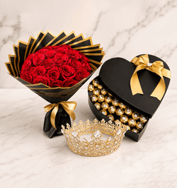 COMBO #17 Royal Heart & 25 Roses
