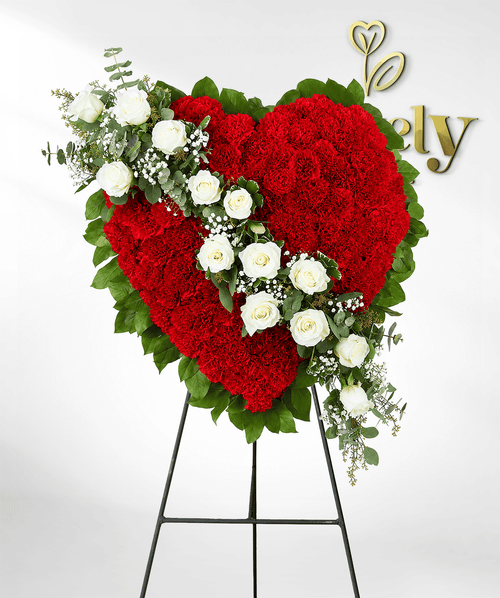 Crimson Heart Sympathy Wreath