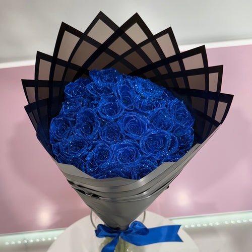 25 Blue Everlasting Roses