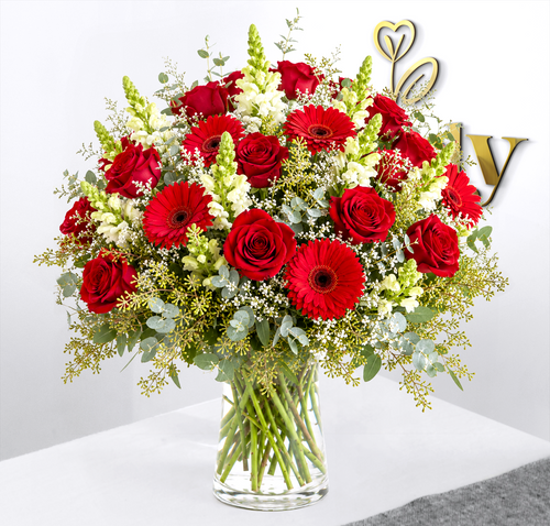 Crimson Garden Vase Arrangement