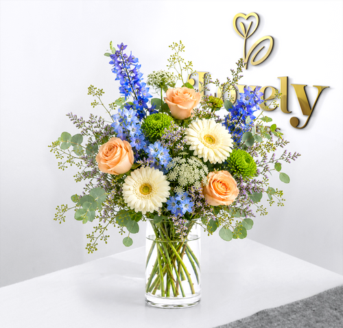 Peach Serenity Garden Vase Arrangement