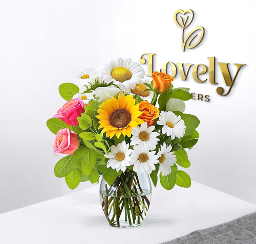 Luxury Mixed Flower Bouquet with Sunflowers