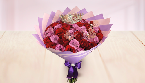 50 Roses Red & Purple