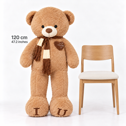 (VBB3) 47" Giant Brown Teddy Bear 120cm – Oversized Love Teddy Bear | Oso de Peluche Gigante Marrón