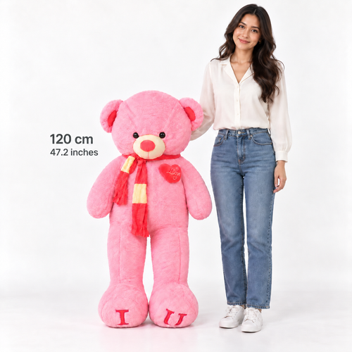 (VBP2) 47" Giant Pink Teddy Bear 120cm – Oversized Love Teddy Bear | Oso de Peluche Gigante Rosado
