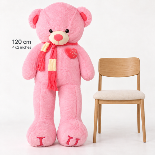 (VBP2) 47" Giant Pink Teddy Bear 120cm – Oversized Love Teddy Bear | Oso de Peluche Gigante Rosado