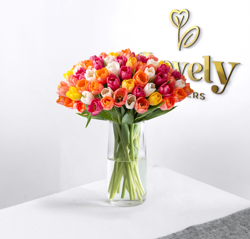 Premium Mixed Tulips Bouquet | Lovely Flowers