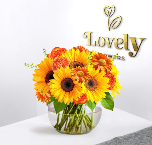 Golden Glow Floral Vase