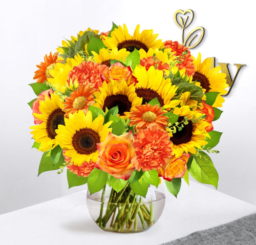 Golden Glow Floral Vase